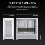Кутия Corsair FRAME 4000D Mid-Tower, White, E-ATX