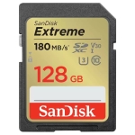 SanDisk Extreme 128GB SDXC Memory Card, UHS-I, Class 10, U3, V30