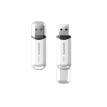 Памет 32GB USB Flash Drive, Adata C906, USB 2.0, бялa