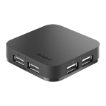USB hub D-Link DUB-H4/E with power adapter, 4-ports, USB 2.0, Black