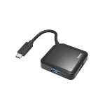 USB hub HAMA, USB-C 4-ports, USB 3.2 Gen 1, 5 Gbit/s, Black