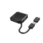 USB hub HAMA, USB-А 4-ports, USB 3.2 Gen 1, 5 Gbit/s, USB-C adapter, Black