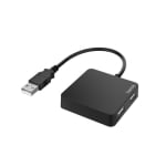 USB hub HAMA, 4 ports, USB 2.0, 480 Mbit/s, Black