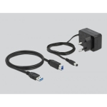 USB hub Delock 3.2 Gen 1, 4 x USB-A, 1 Fast Charging Port, 1 x USB-B, Backlight, Gray