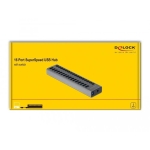 USB hub Delock, 16 Ports + Switch, High Speed, Backlight, Gray