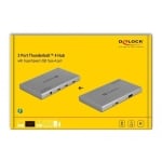 USB hub Delock Thunderbolt, 4 ports, 3 x Thunderbol 4, 1x USB-A, Gray