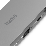 USB hub HAMA Multiport, 5-ports 2 x USB-A, 1 x USB-C, 1 x HDMI, 1х LAN, Gray