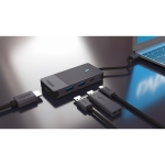 USB hub Rapoo 4 ports, 2 x USB-A, 1 x  USB-C, 1 x HDMI, Black
