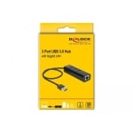 USB hub Delock, 3 x USB 3.0 + 1 port Gigabit LAN, Black