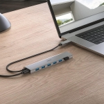 USB hub HAMA 7 ports, USB 3.2 Gen 1, 5 Gbit/s, with power adapter