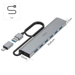 USB hub HAMA 7 ports, USB 3.2 Gen 1, 5 Gbit/s, with power adapter