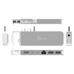 USB hub j5create JCD395, 4K60 Pro USB4 hbub, MagSafe Kit