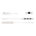 USB hub J5create JCH471, 3-ports, USB-C 3.1, USB-A 3.0, Gigabit Ethernet