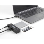 Delock USB-C, 1 x M.2 NVMe SSD + 1 x SATA SSD / HDD, Cloning
