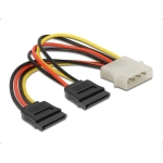 DeLock cable Power Molex 4 Pin male to 2 x SATA 15 Pin, 16 cm