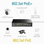 Cudy GS1010PE, 10 ports switch, 10/100/1000, PoE 120W, 2 x Uplink ports