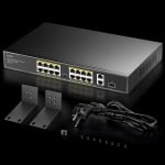 Cudy FS1018PS1, 16 x 10/100 PoE+ Switch 190W, 2 x Gigabit ports, 1 x SFP Slot