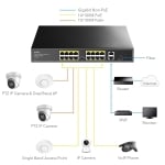 Cudy FS1018PS1, 16 x 10/100 PoE+ Switch 190W, 2 x Gigabit ports, 1 x SFP Slot