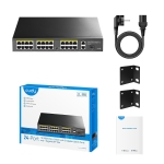 Cudy FS1026PS1, 24x10/100 PoE+ Switch 2 x Gigabit ports, 1 x SFP Slot