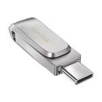 USB drive SanDisk Ultra Dual Drive Luxe, 1TB, USB 3.1 Gen 1, USB-C, Silver