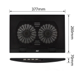 ACT, up to 17", 2 Fans, USB hub, Black