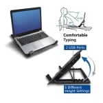 ACT, up to 17", One Fan, 2 USB hubs, Black