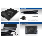 ACT, up to 17", One Fan, 2 USB hubs, Black