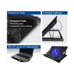 ACT, up to 17", One Fan, 2 USB hubs, Black