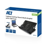 ACT, up to 17", One Fan, 2 USB hubs, Black