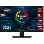 MSI Optix MPG321UR QD Gaming Monitor, 32 inch 144Hz, UHD (3840x2160) 16:9, IPS Anti-glare, 1ms, 400nits (600HDR), 1000:1, 178°/178° G-sync compatible, Adjustable Stand, DisplayHDR 600, 1x DP, 2x