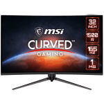 MSI Optix AG321CR Curved Gaming Monitor, 32 inch 165Hz, FHD (1920x1080), VA Anti-glare, 1ms, 250nit, 4000:1, 178°/178°, 1500R Curve, FreeSync Premium, Mystic Light, 1x DP, 2x HDMI, 1x Earphone
