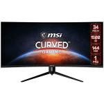 MSI GAMING Monitor OPTIX MAG342CQR 34" inch VA Curved 1500R, UWQHD 3440x1440@144Hz, Adaptive Sync, 1ms(MPRT), 2xHDMI 2.0, 1xDP 1.4, 1xAudio, Mystic Light