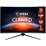 MSI OPTIX AG321CQR Curved Gaming Monitor 32 inch 165Hz, WQHD (2560x1440) 16:9, VA Anti-Glare, 1ms, 250nits, 3000:1, 178°/178°, 1500R Curve, FreeSync Premium, 1xHDMI 2.0, 1xDP, 1xUSB 2.0, 1x