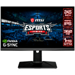 MSI Oculux NXG253R Gaming Monitor, 25 inch 360Hz, FHD (1920x1080) 16:9, Rapid IPS Anti-glare, 1ms GTG, 400nits, 1000:1, 178°/178°, NVIDIA Reflex, G-SYNC, ULMB, Adjustable Stand, Mystic Light,