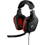 LOGITECH G332 Wired Gaming Headset - LEATHERETTE - BLACK/RED - 3.5 MM