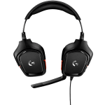 LOGITECH G332 Wired Gaming Headset - LEATHERETTE - BLACK/RED - 3.5 MM