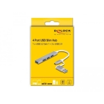USB hub Delock, USB-C / USB-A - 3 x USB-A 2.0 + 1 x USB-A 5 Gbps