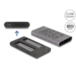 Delock 42027, For 2 x M.2 NVMe PCIe SSD, USB 20 Gbps, Cloning