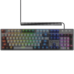 LORGAR Azar 514, Wired mechanical gaming keyboard, RGB backlight, 1680000 colour variations, 18 modes, keys number: 104, 50M clicks, linear dream switches, spring cable up to 3.4m, ABS