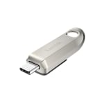 USB drive SanDisk Ultra Luxe, 256GB, USB 3.2 Gen 1, USB-C, Silver
