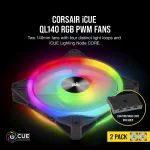 Вентилатор Corsair QL140 140mm RGB Dual Pack - Black