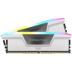 Памет Corsair DDR5, 6000MT/s 32GB 2x16GB DIMM, Unbuffered, 36-36-36-76, Std PMIC, XMP 3.0, VENGEANCE RGB DDR5 White Heatspreader, Black PCB