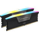 Памет Corsair DDR5, 5600MT/s 64GB 2x32GB DIMM, Unbuffered, 40-40-40-77, Std PMIC, XMP 3.0, VENGEANCE RGB DDR5 Black Heatspreader, Black PCB, 1.25V