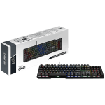 MSI VIGOR GK41 LR US Gaming Keyboard, Black, 6 fixed color LEDs in 10 different lighting zones, 6+N Key Rollover & Anti-ghosting, Hotkeys for Rapid Control, 3 Adjustable Keyboard Angles