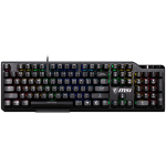 MSI VIGOR GK41 LR US Gaming Keyboard, Black, 6 fixed color LEDs in 10 different lighting zones, 6+N Key Rollover & Anti-ghosting, Hotkeys for Rapid Control, 3 Adjustable Keyboard Angles