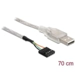 DeLock cable USB 2.0-A - pin header, 70 cm