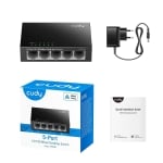 Cudy FS105, 5-ports 10/100 Mbps RJ 45, Black