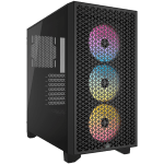 Кутия Corsair 3000D RGB Tempered Glass, ATX, Black