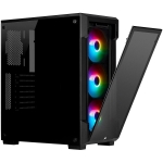 Кутия CORSAIR iCUE 220T RGB Tempered Glass, ATX, Black