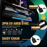 Държач за графична карта EZDIY-FAB ARGB - Черен